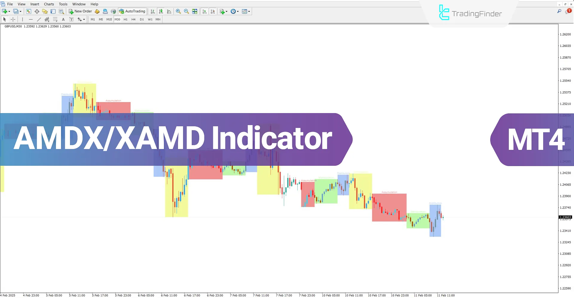 AMDX/XAMD Indicator ICT Style for MetaTrader 4 Download - Free - [TFlab]