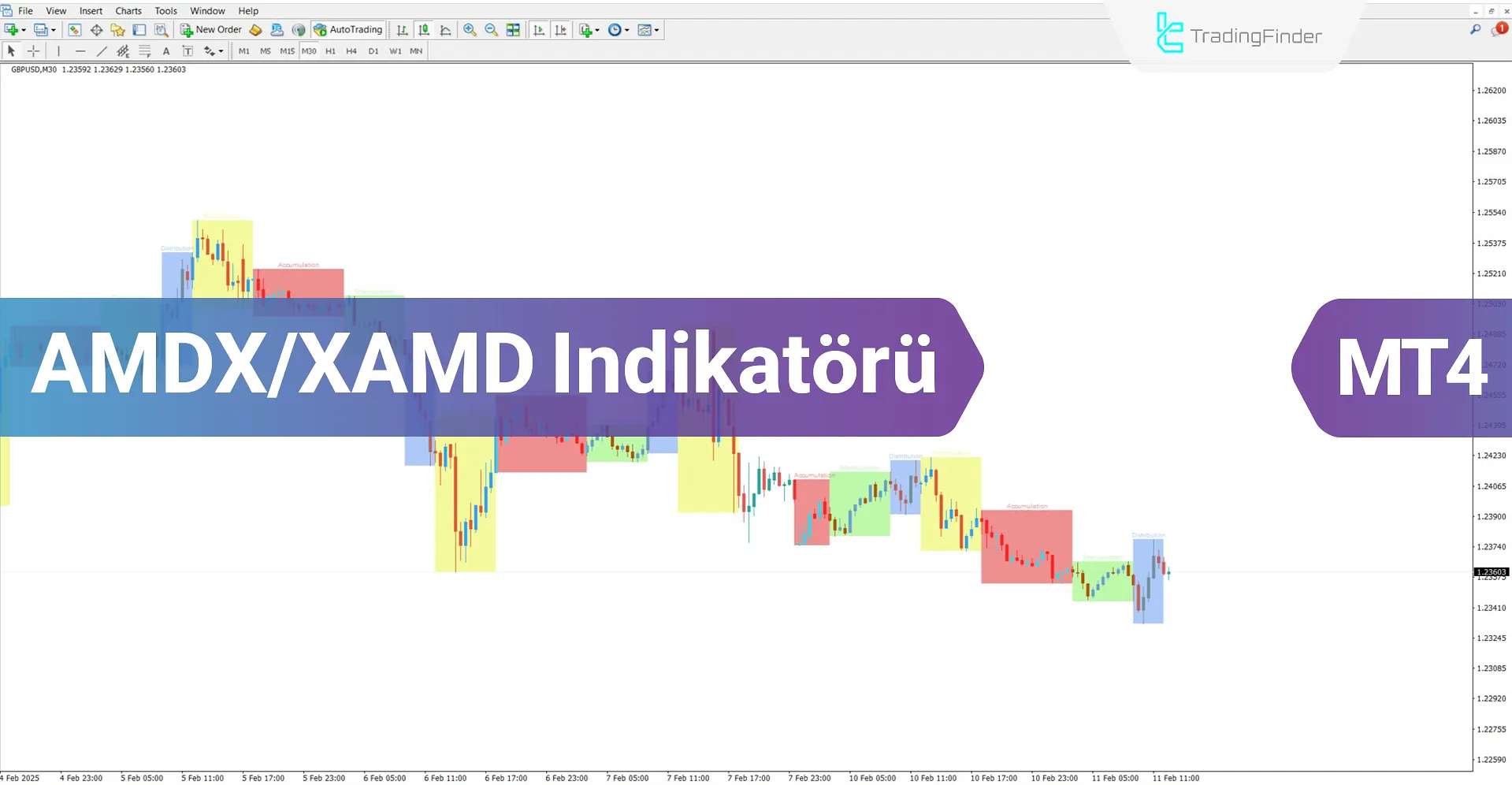 AMDX/XAMD Göstergesi ICT Stili MetaTrader 4 İndirme - Ücretsiz - [TFlab]