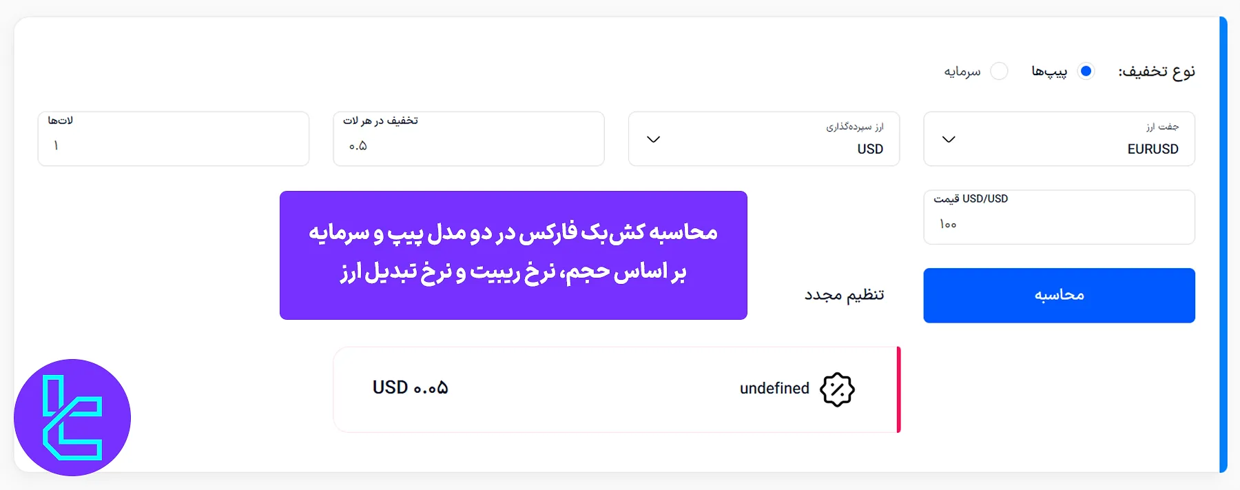 ماشین حساب ریبیت فارکس تریدینگ فایندر