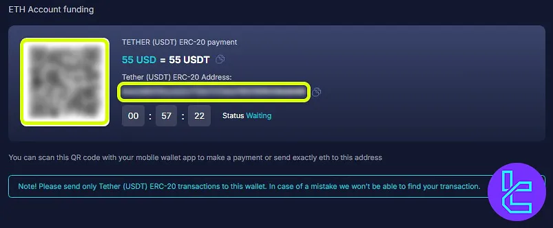 Daxbase ERC-20 payment address