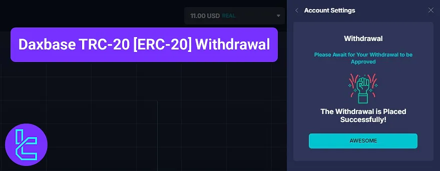 Daxbase TRC-20 withdrawal (ERC-20 alternative)