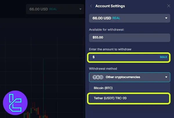 Daxbase ERC-20 payout alternative (TRC-20 method)