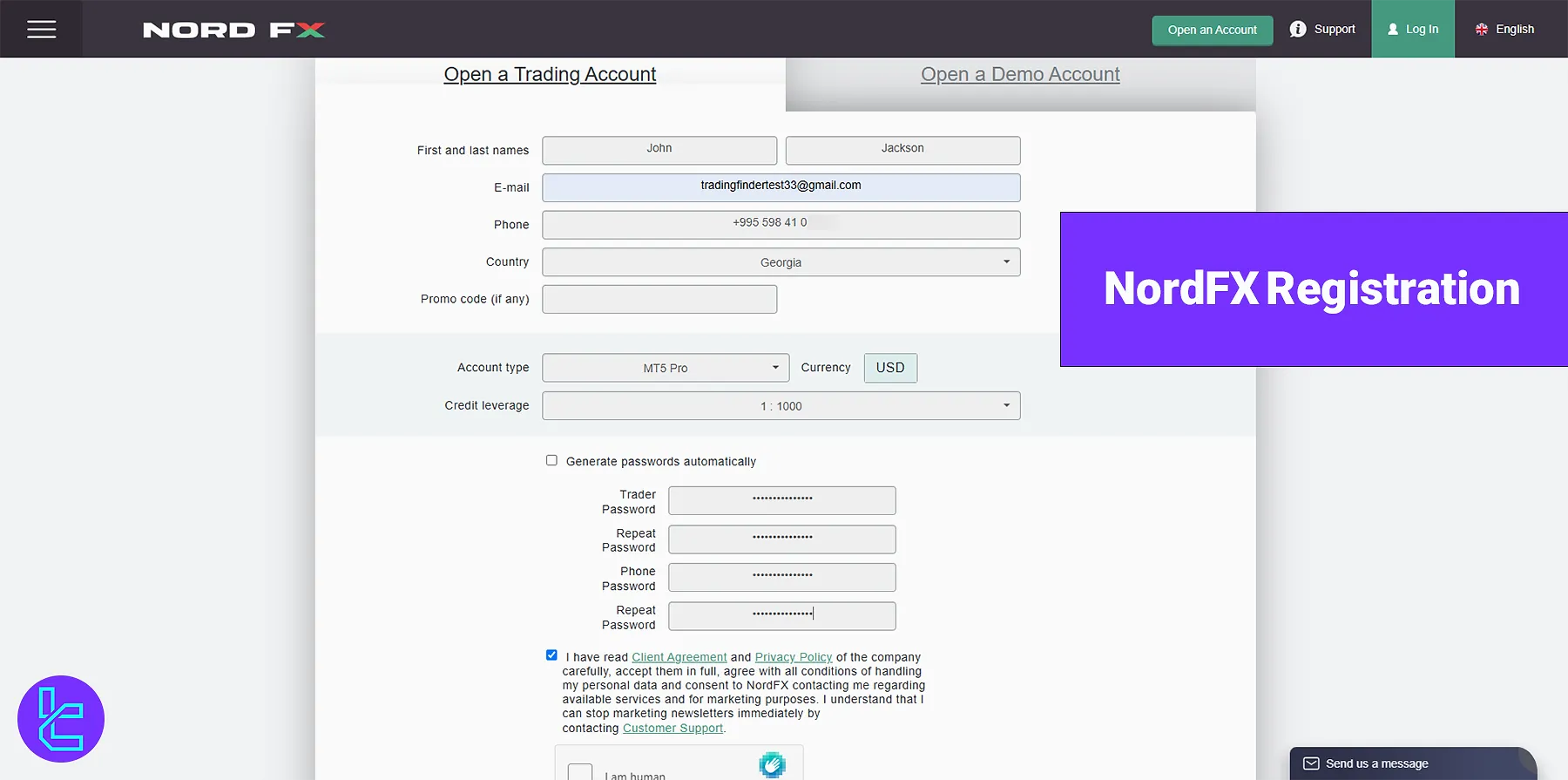 NordFX Registration - Open Account with Email & Phone [2 Steps] in 2025