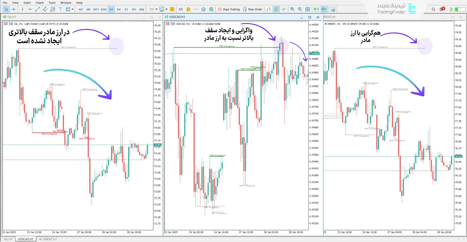 دانلود اندیکاتور واگرایی اسمارت مانی شاخص نفت (SMT Divergence Oil) در متاتریدر 5 2