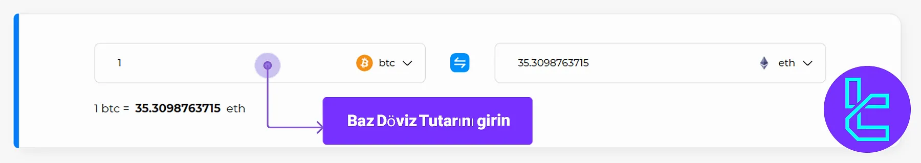 TradingFinder Kripto Para Dönüştürücüsünü Kullanma