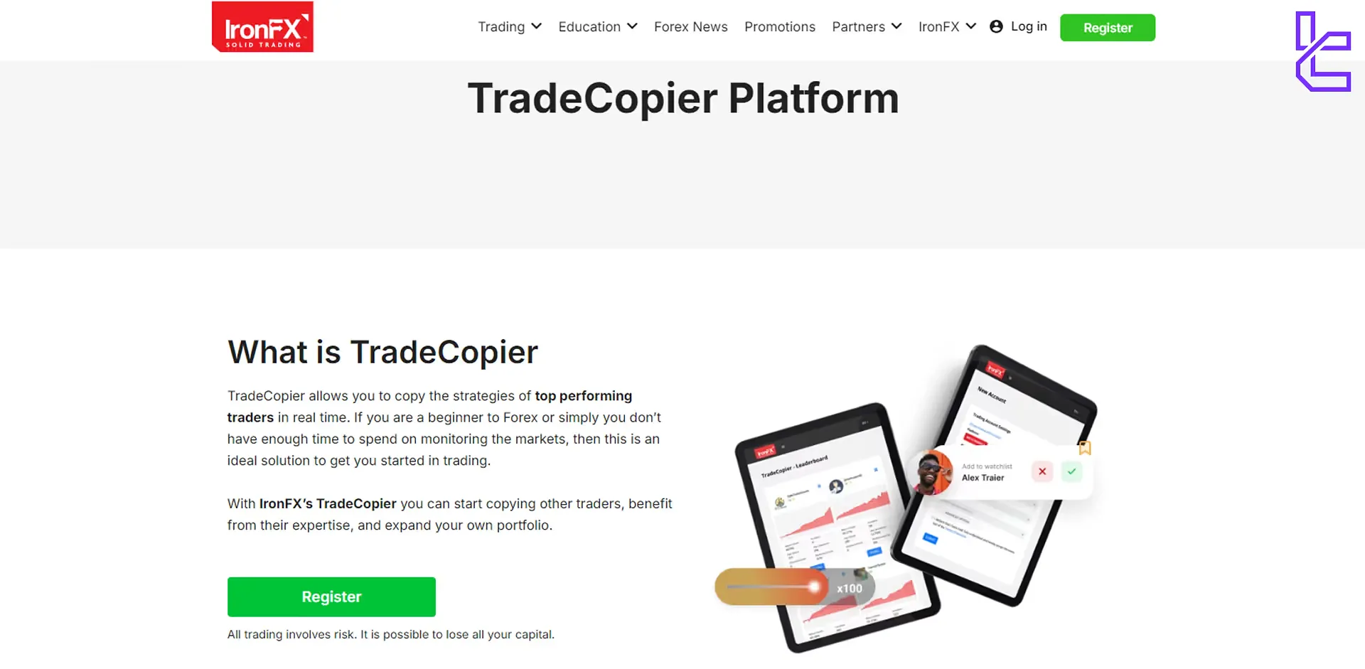 IronFX broker TradeCopier