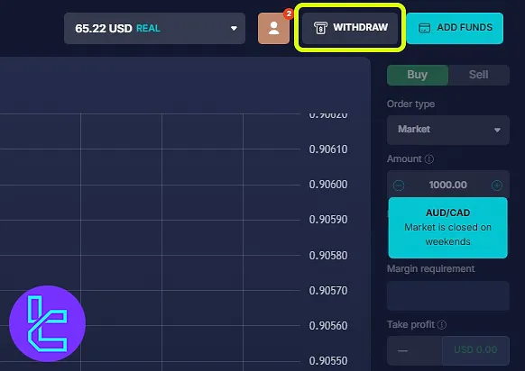 Daxbase Bitcoin payout from the withdraw section