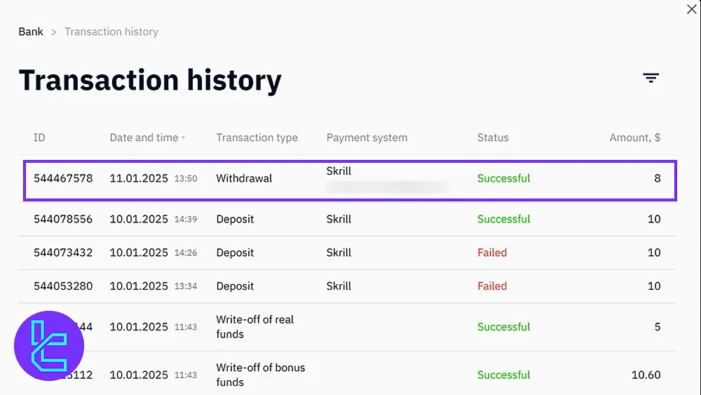 Binarium Skrill Withdrawal Completed