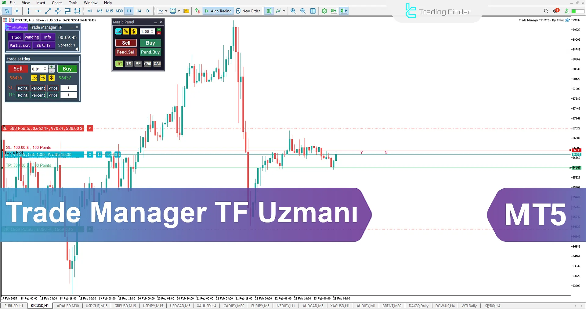 Trade Manager TF Expert MetaTrader 5 için - Ücretsiz - [TradingFinder]