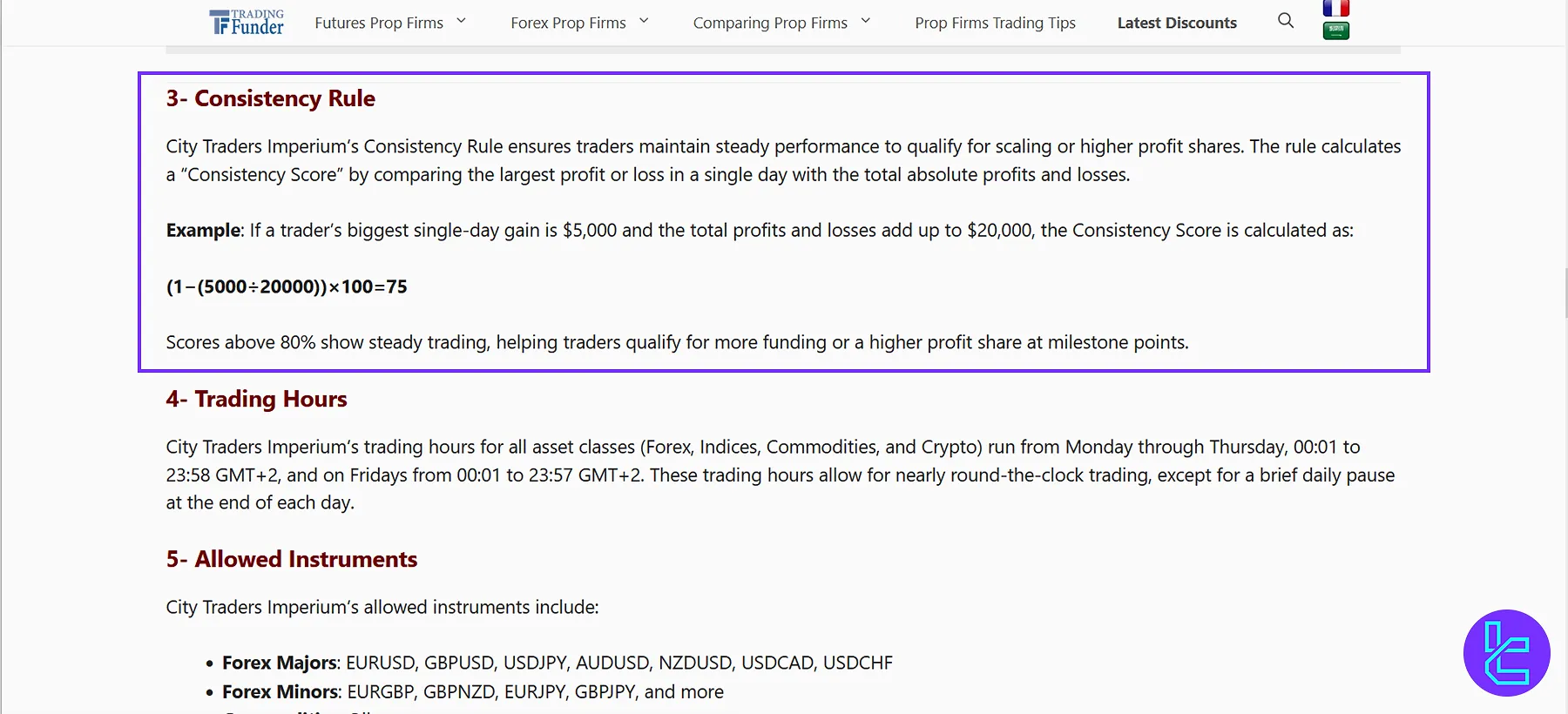 City Traders Imperium Rule for Consistency