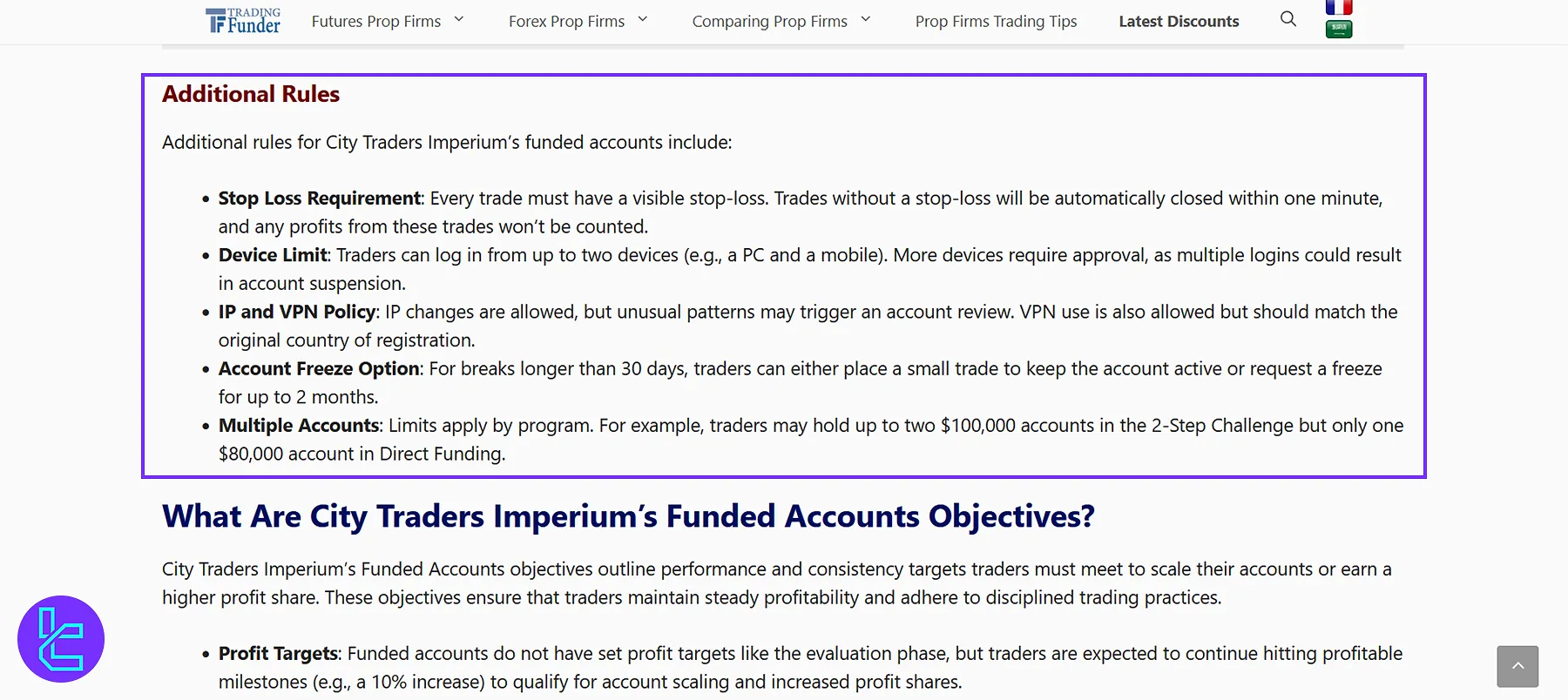 City Traders Imperium Multiple Accounts Rule