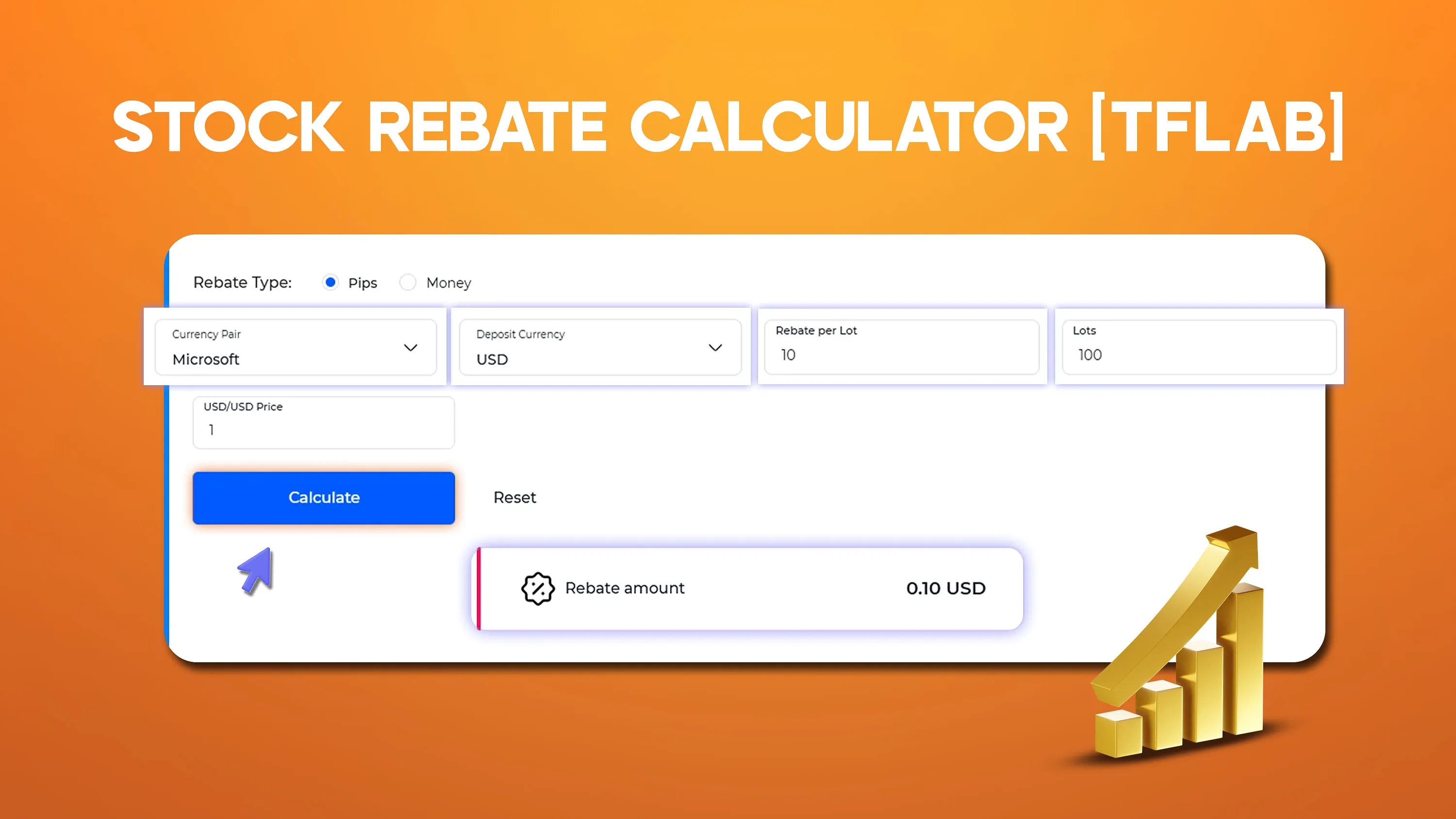 Stock Rebate Calculator Tool - Calculate Cashback on Stock Trades - [TFLab]