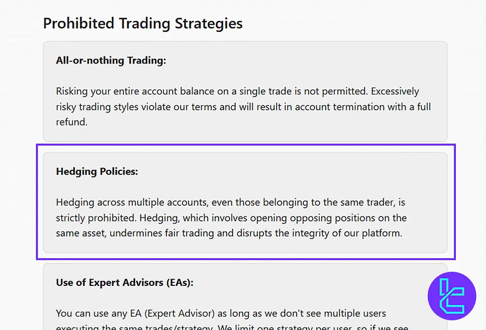 Hedging Rules in E8 Markets