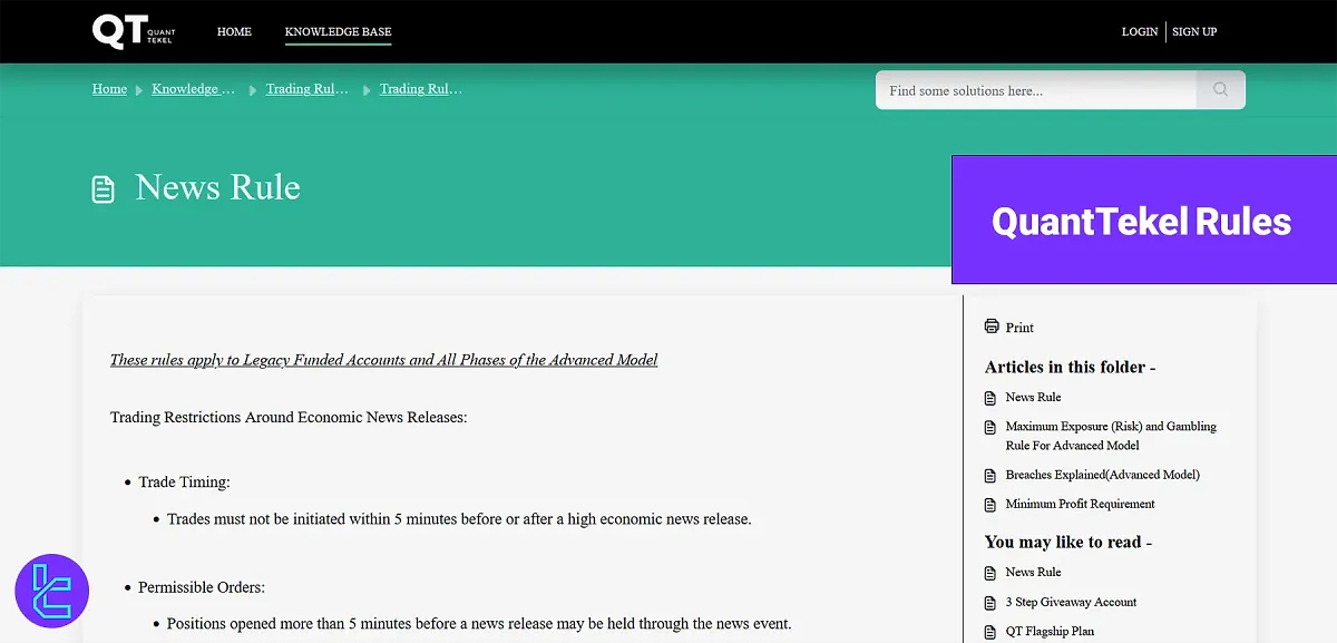 QuantTekel Rules - Soft and Hard Breaches, News & Leverage 2025