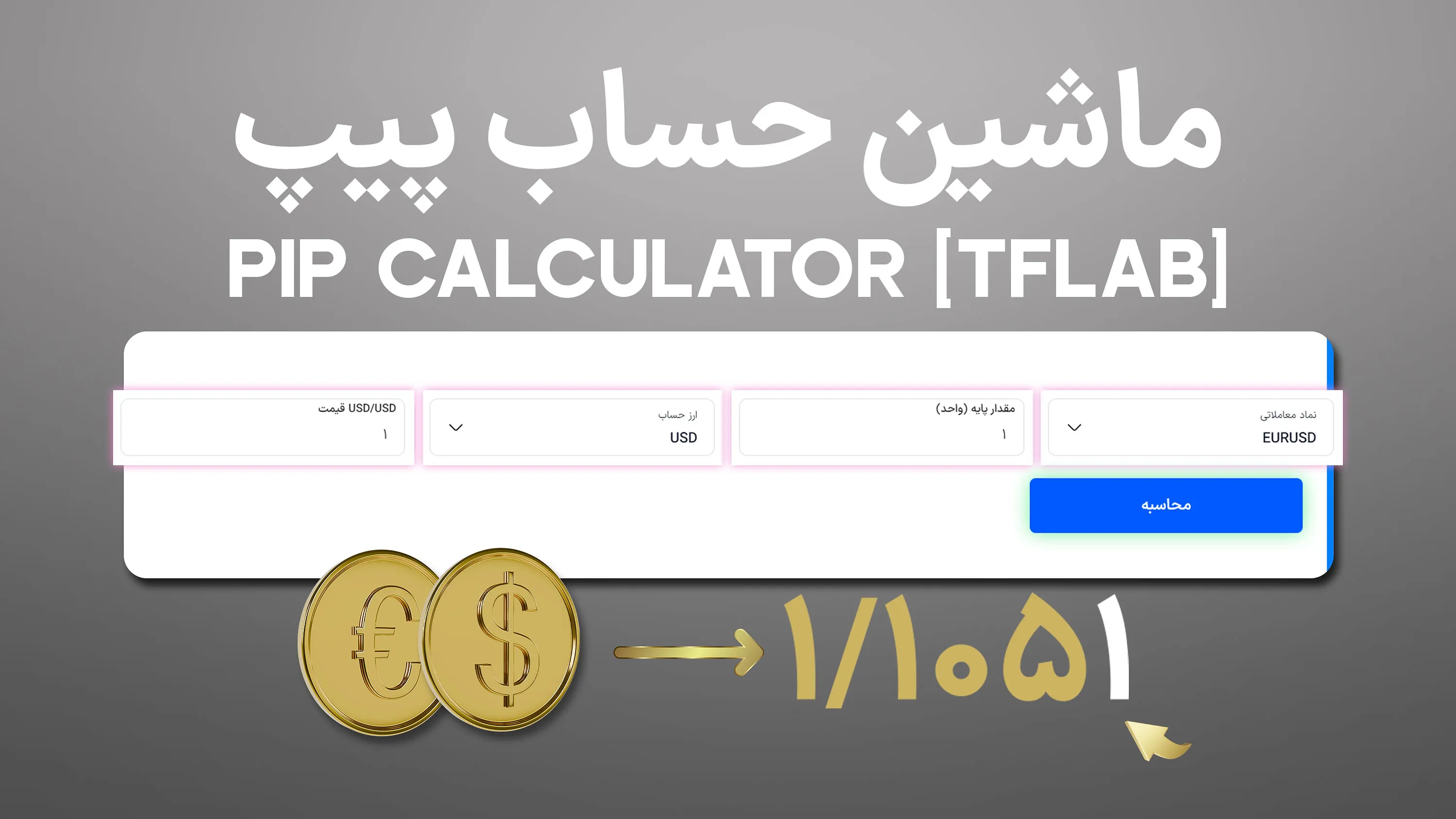 ابزار ماشین حساب پیپ “Pip Calculator” [محاسبه +70 دارایی با وارد کردن 4 پارامتر]