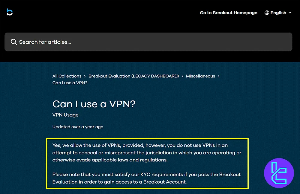 Breakout Prop Using VPN for trading