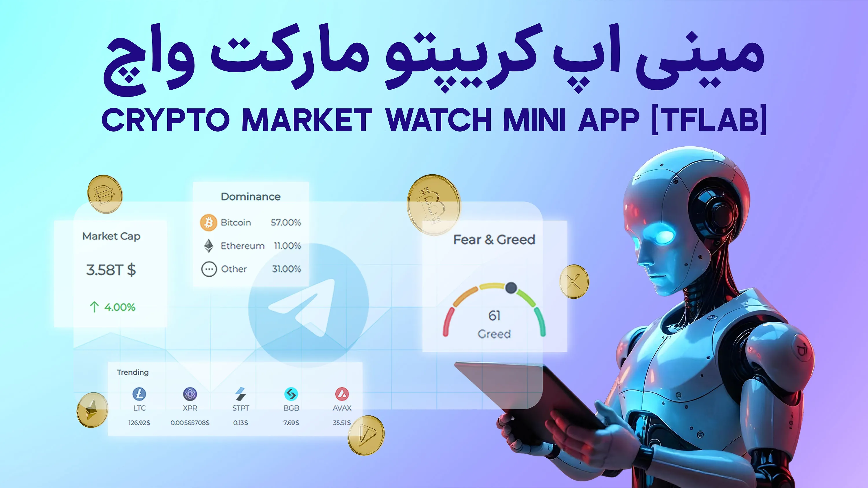 مینی اپ کریپتو مارکت واچ (Crypto Market Watch) برای تلگرام – دیده بان بازار +16000 ارز دیجیتال