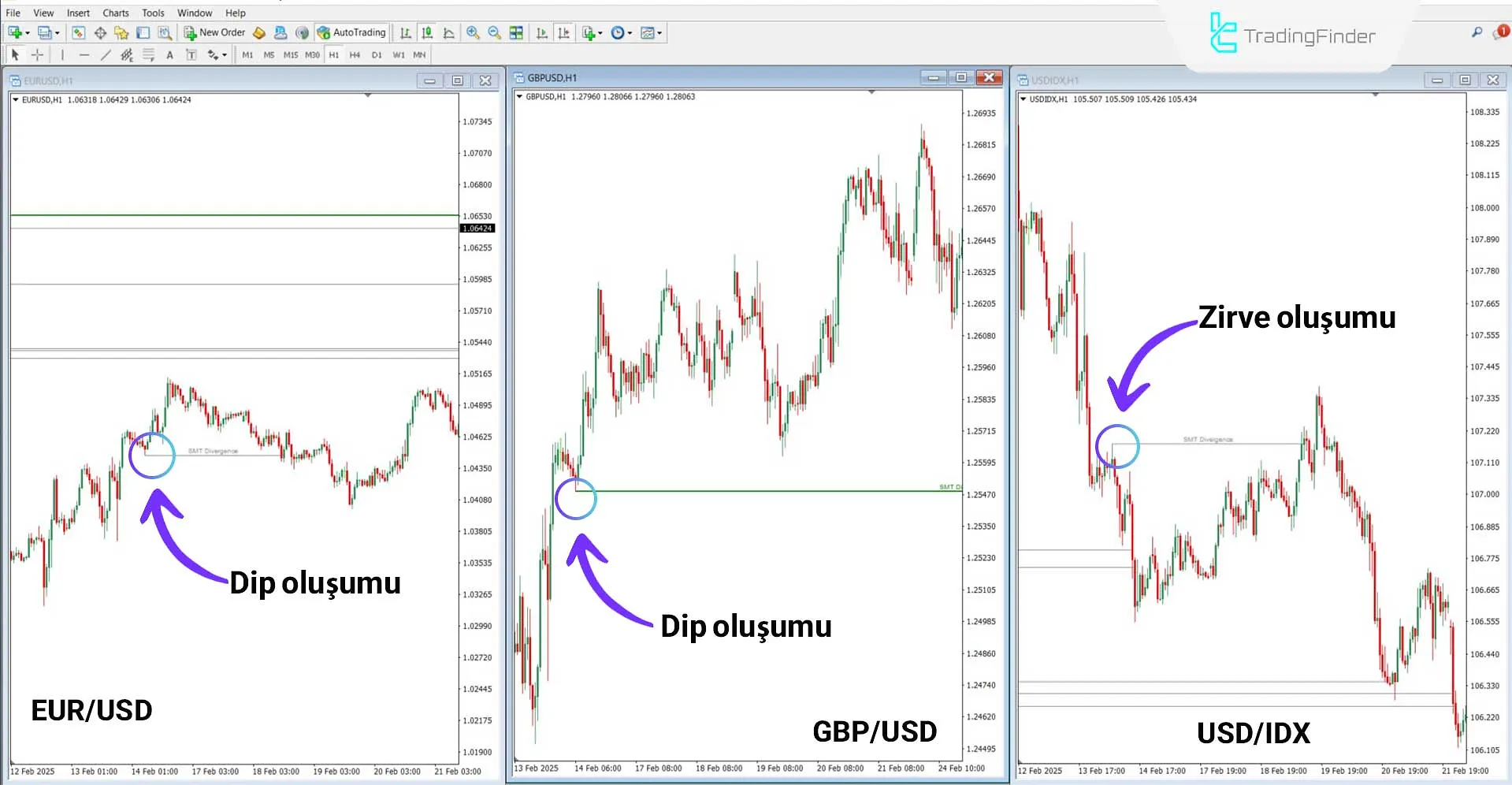 SMT Divergence EU-GU-DXY Göstergesi MT4 için İndir – Ücretsiz – [TradingFinder] 2