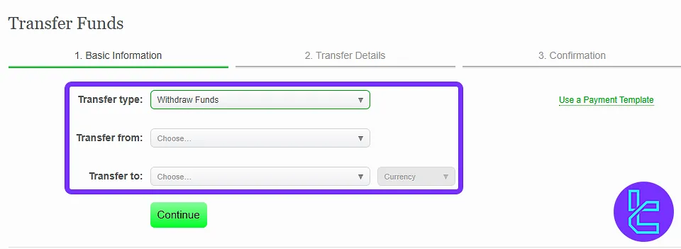 Alpari Option TRC20 payout page