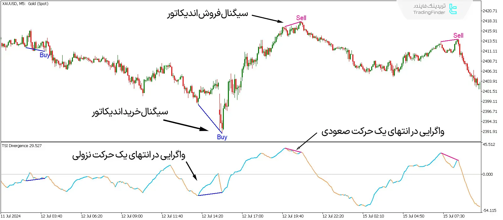 دانلود اندیکاتور واگرایی خودکار شاخص قدرت واقعی (TSI Divergence) در متاتریدر 5 - رایگان 1