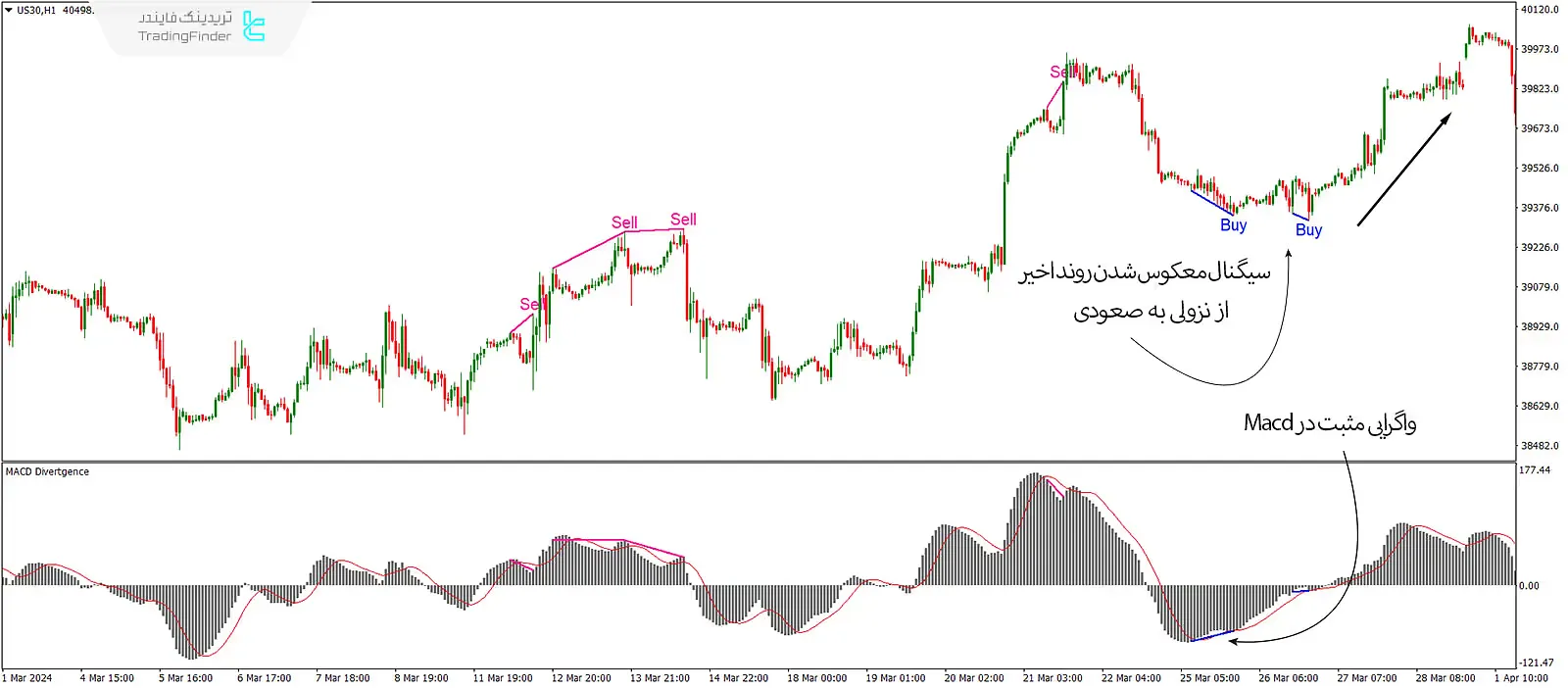 دانلود اندیکاتور واگرایی خودکار مکدی (Macd Divergence) در متاتریدر 4 - رایگان - [تریدینگ فایندر] 2