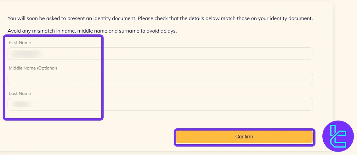 Entering name for KOT4X authentication