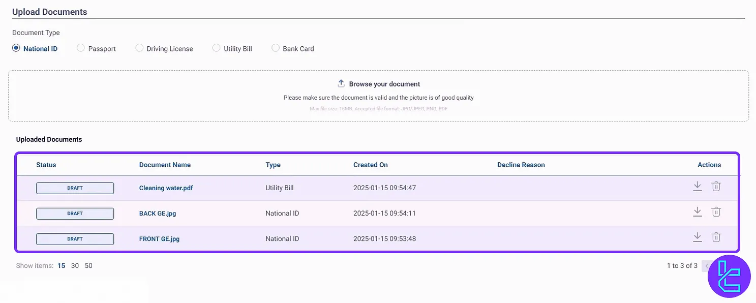 Submit documents for GMI Markets authentication