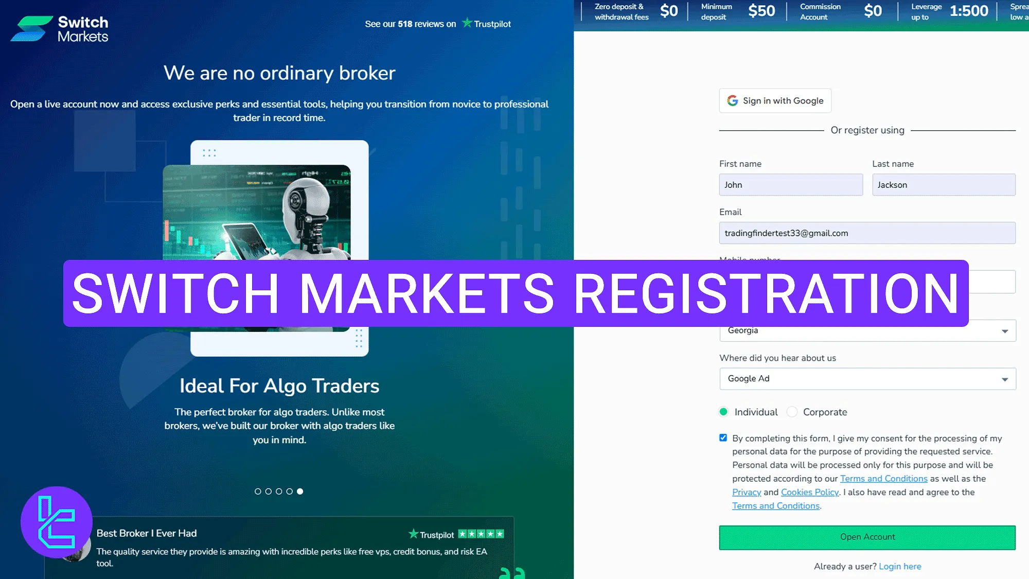 Switch Markets Registration - Signup Individual or Corporate [7 Steps] 2025