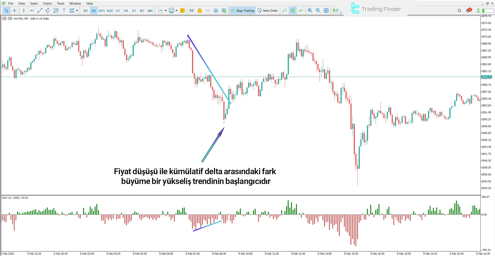 Kümülatif Delta indikatörü MetaTrader 5 İçin İndir - [TradingFinder] 1