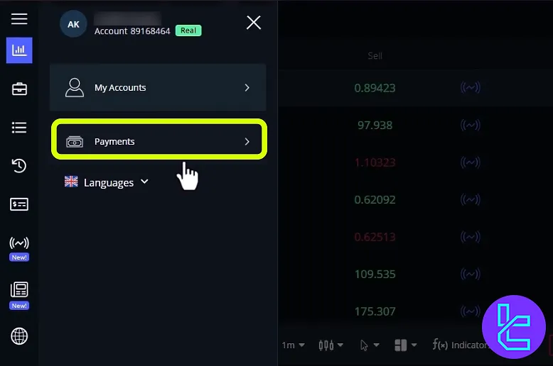 AvaTrade Neteller payout from the payments section