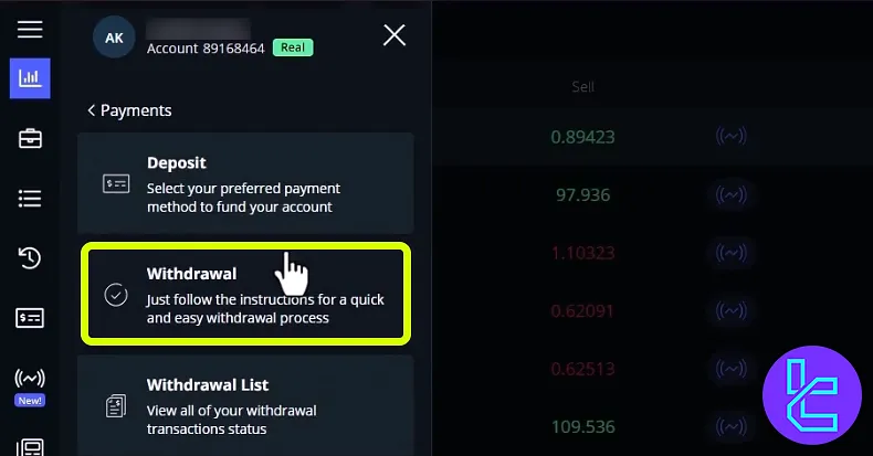 AvaTrade Neteller payout from the withdrawal section