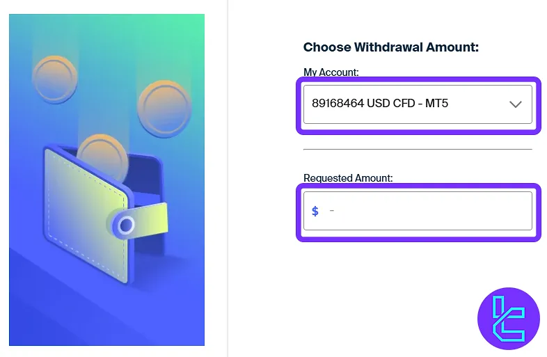 Account selection for AvaTrade Neteller cash-out