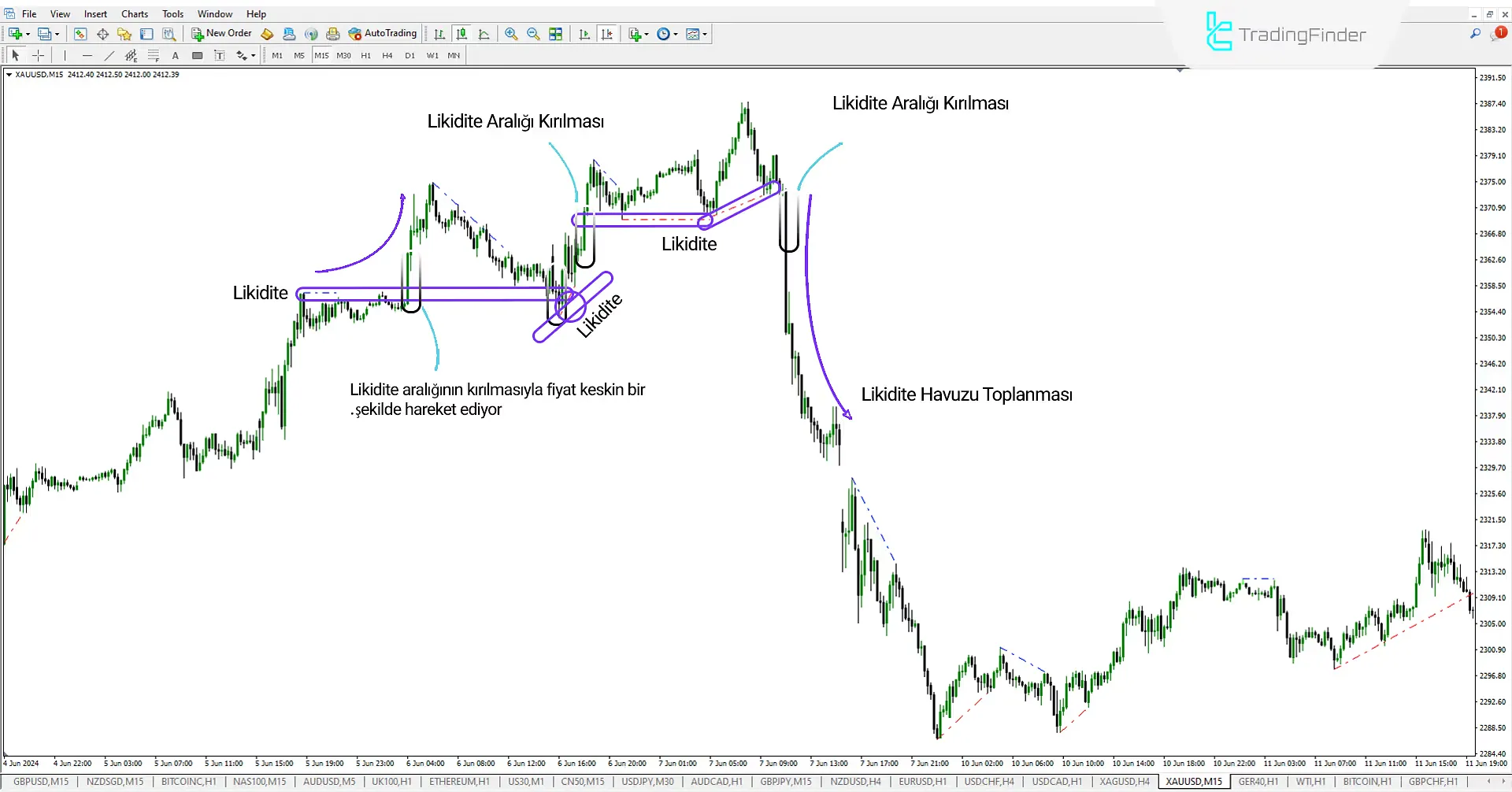 Liquidity Finder Seviyeleri Göstergesi (ICT) Meta Trader 4 için İndir – Ücretsiz - [Trading Finder] 2