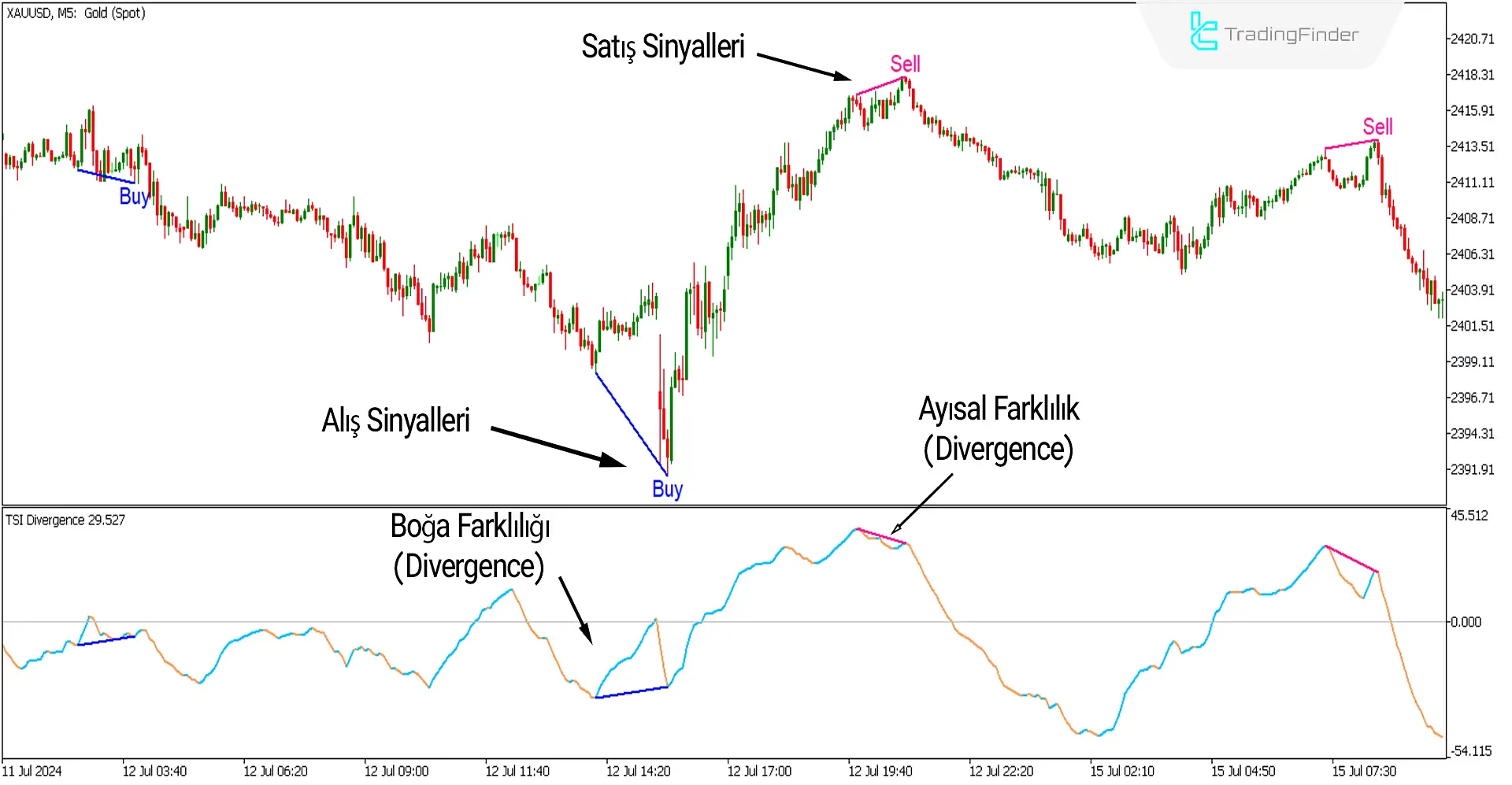 TSI Divergence Göstergesi MT5 için İndir - Ücretsiz - [Trading Finder] 1