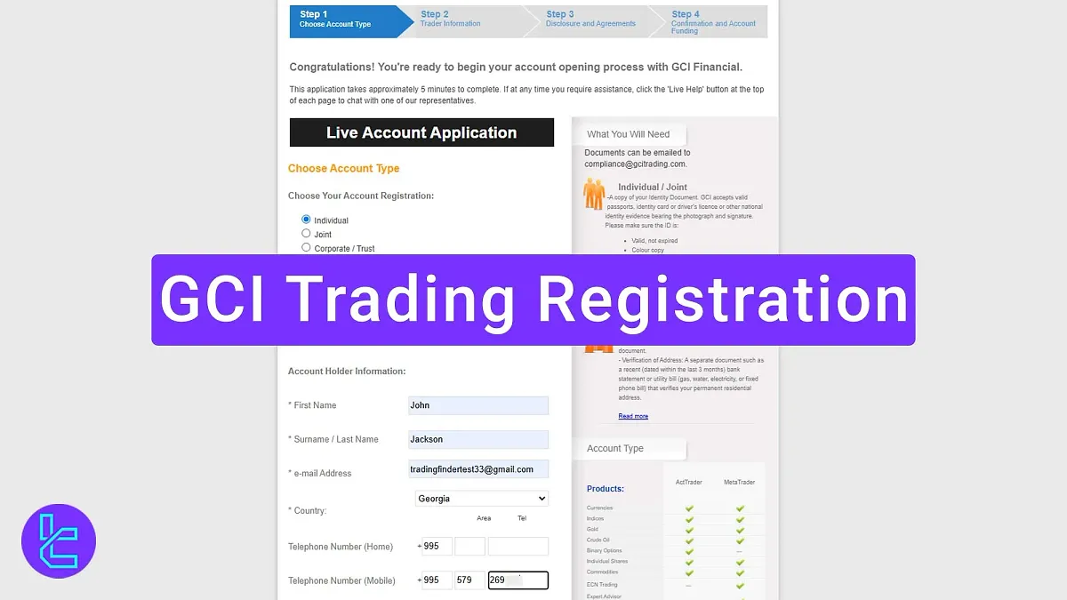 GCI Trading Registration - Individual, Joint, or Corporate [4 Steps] 2025