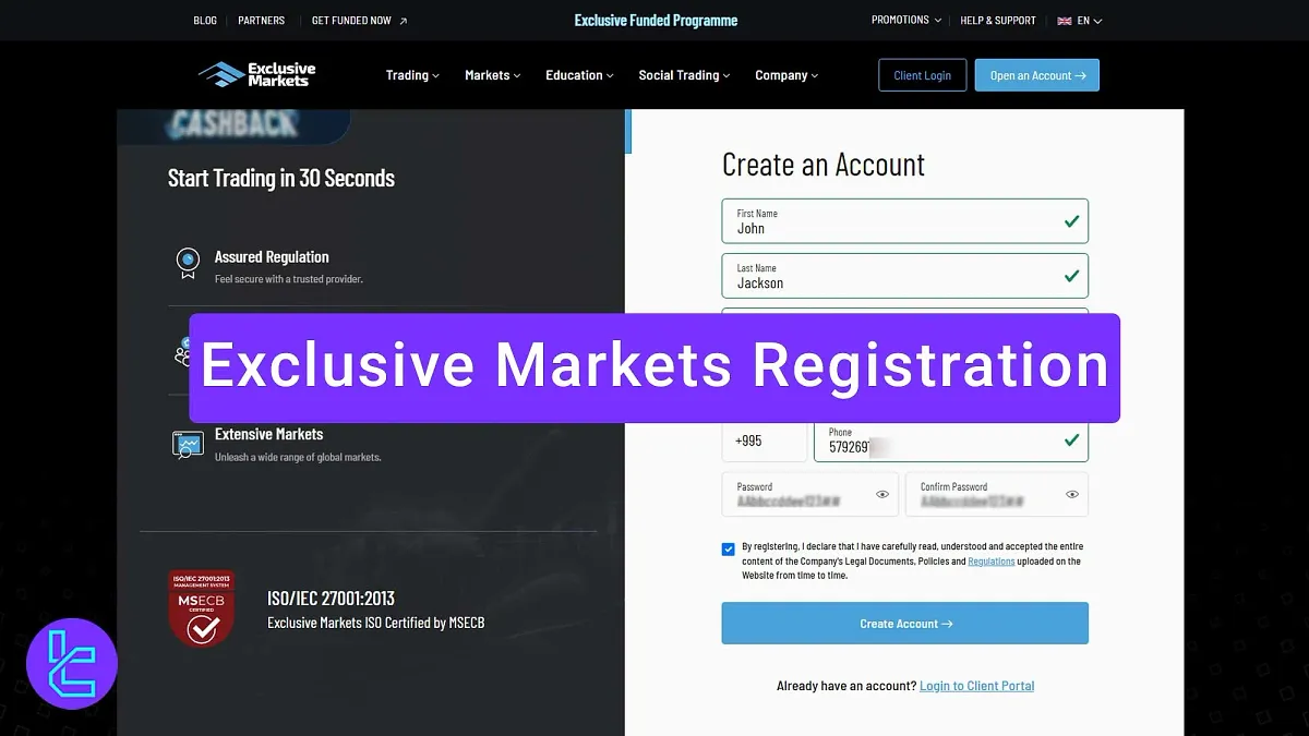 Exclusive Markets Registration - Sign up for Individual Account [4 Steps] 2025