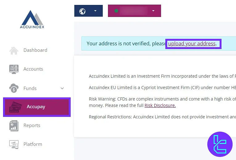 Accuindex address authentication upload section