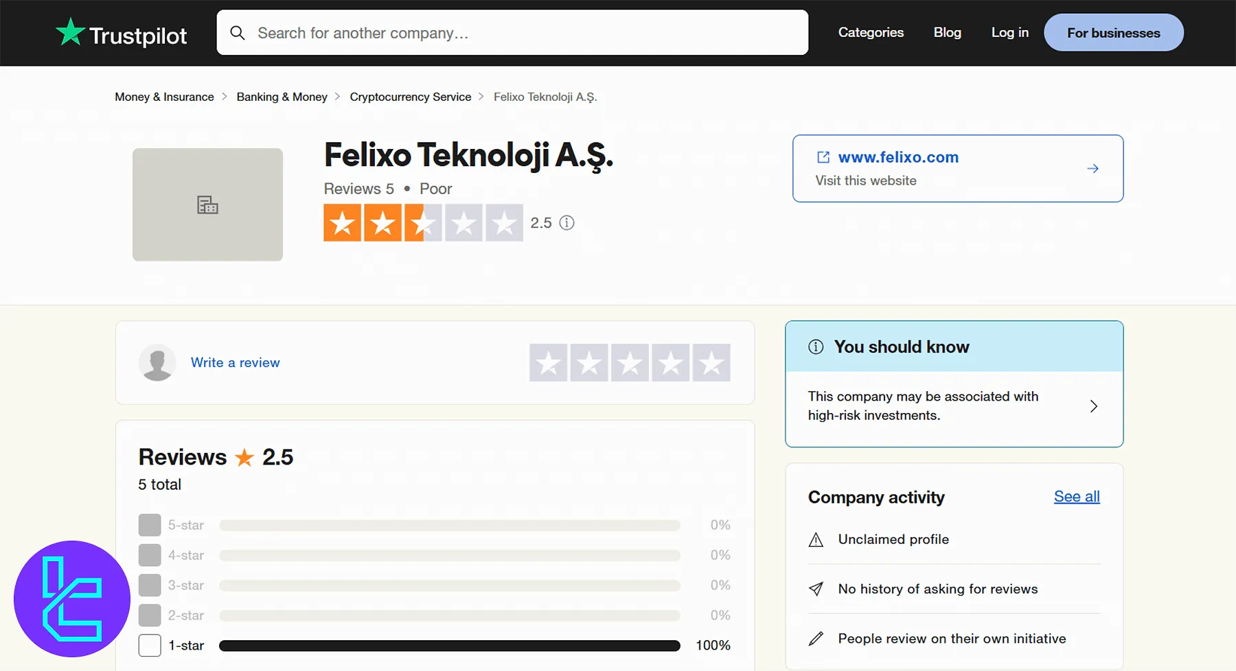 Felixo TrustPilot