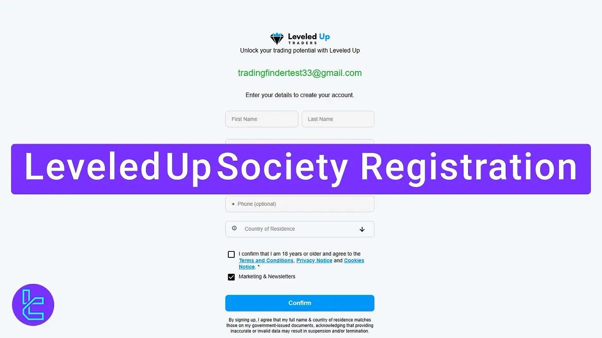 Leveled Up Society Registration - Sign up by Email & Password [4 Steps] 2025