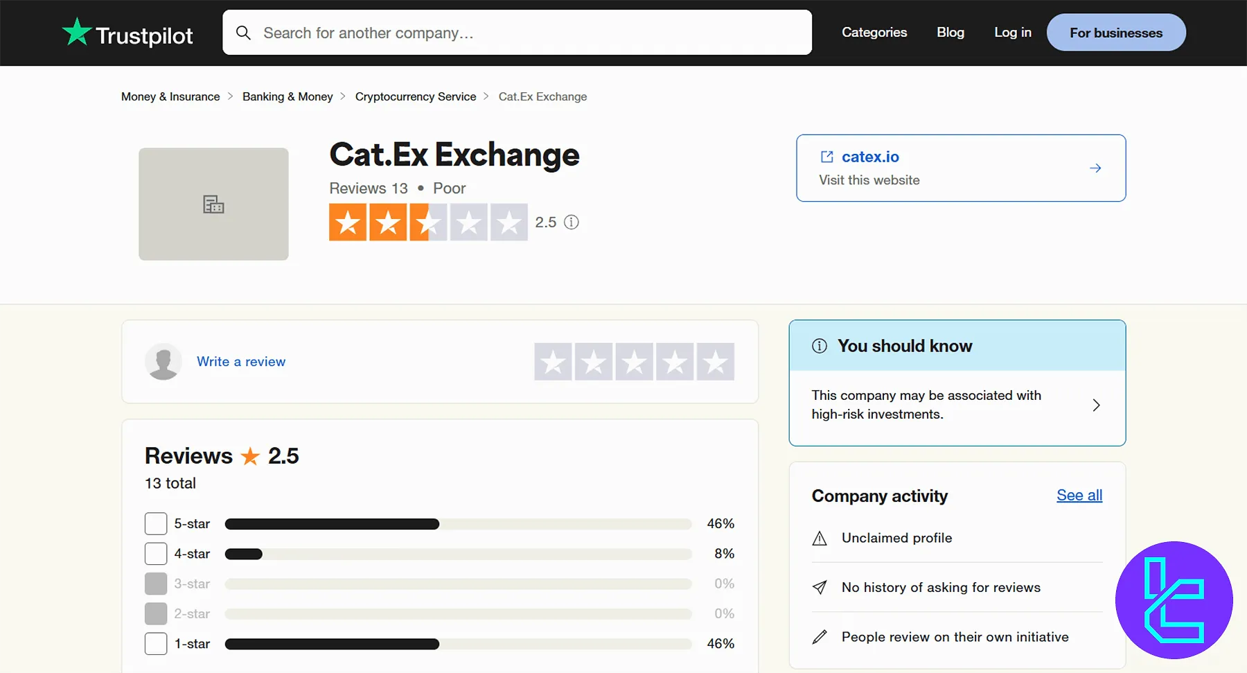 Catex TrustPilot
