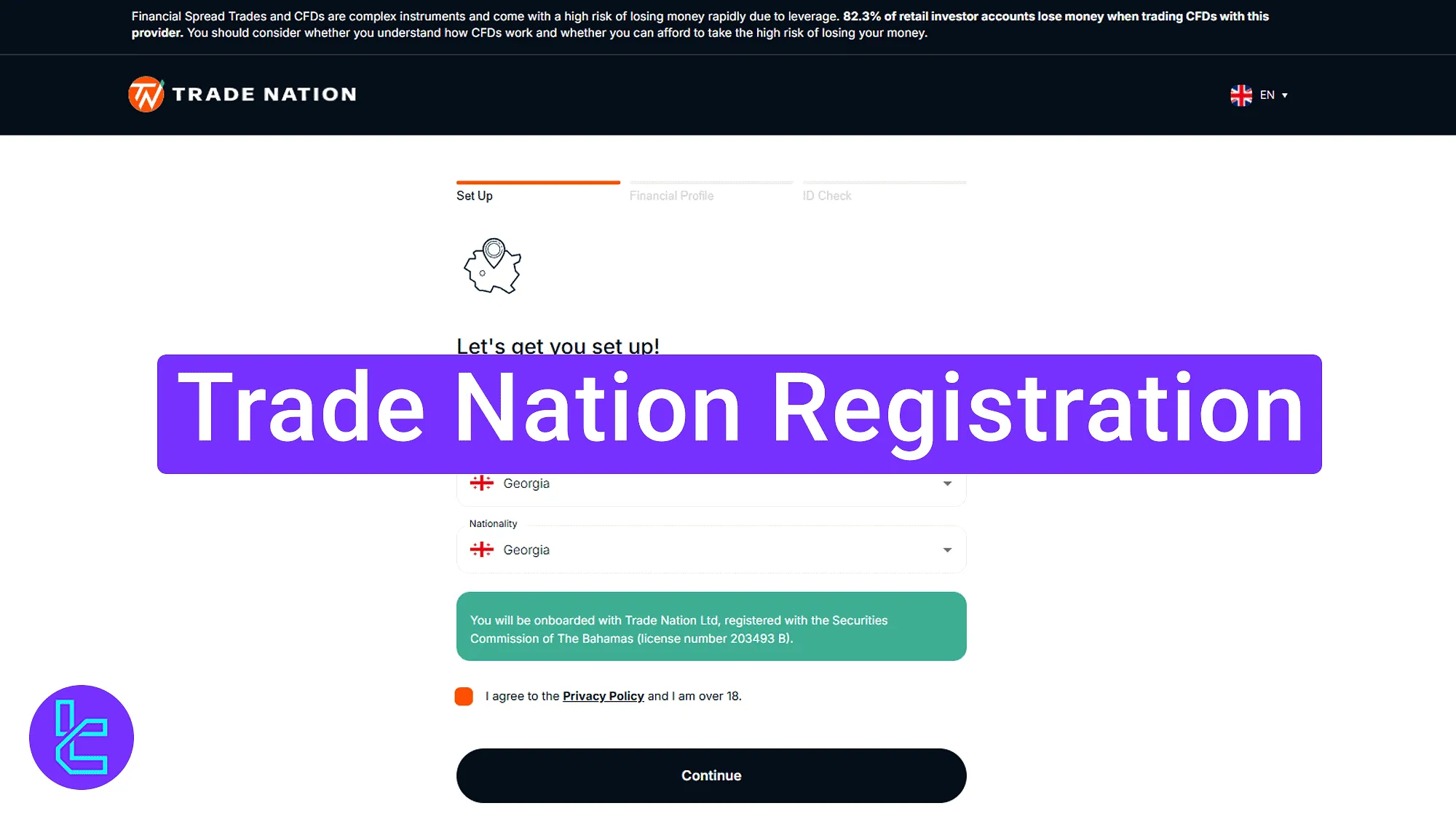 Trade Nation account creation guide