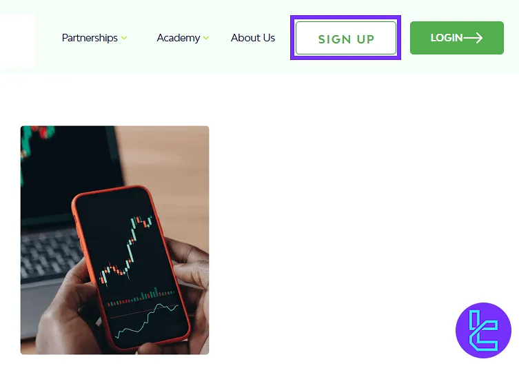 Kwakol Markets sign-up button on the homepage