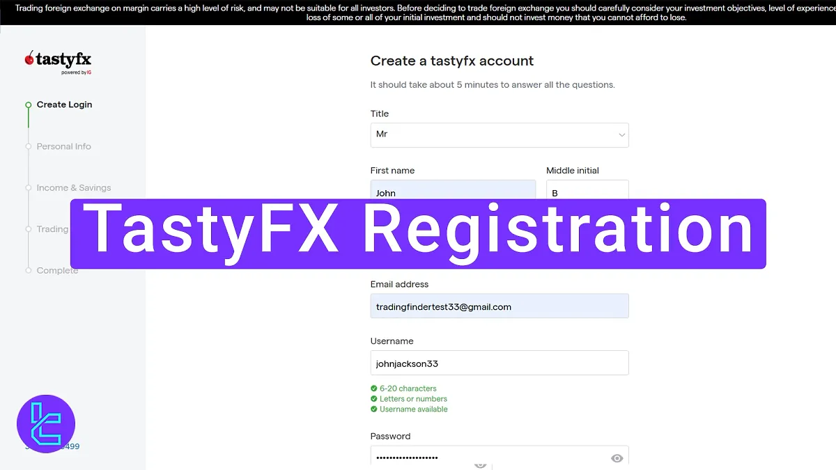 TastyFX Registration 2025 [3-Step Sign-Up Guide]