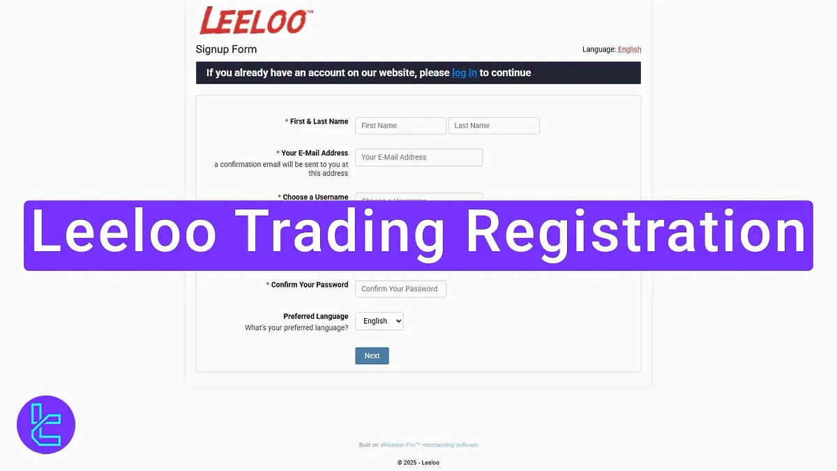 Leeloo Trading Registration - Email with Phone Number [2 Steps] 2025