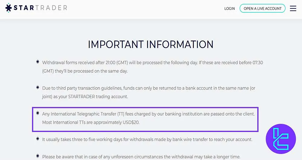 StarTrader Funding Fees