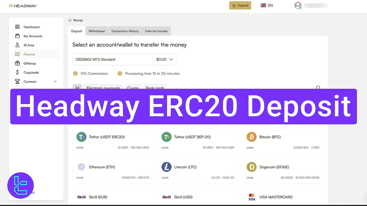 Headway ERC20 Deposit 2025 - 5-Minute Processing and a Minimum of 10 USDT 