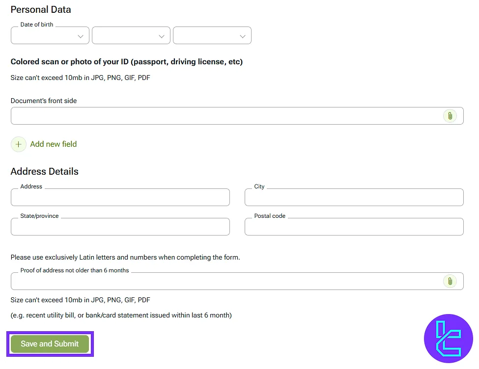 Entering personal info and uploading documents during the IFC Markets KYC process