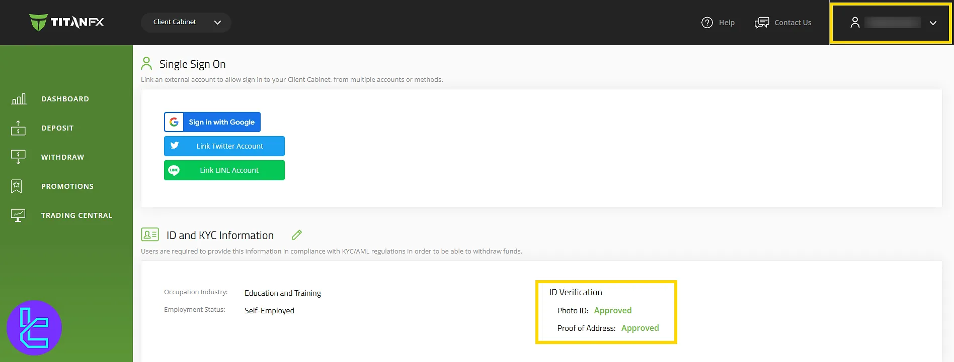Checking ID and KYC Information for Titan FX account identity confirmation