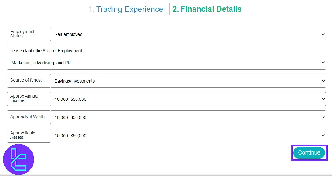 XS.com account creation financial details