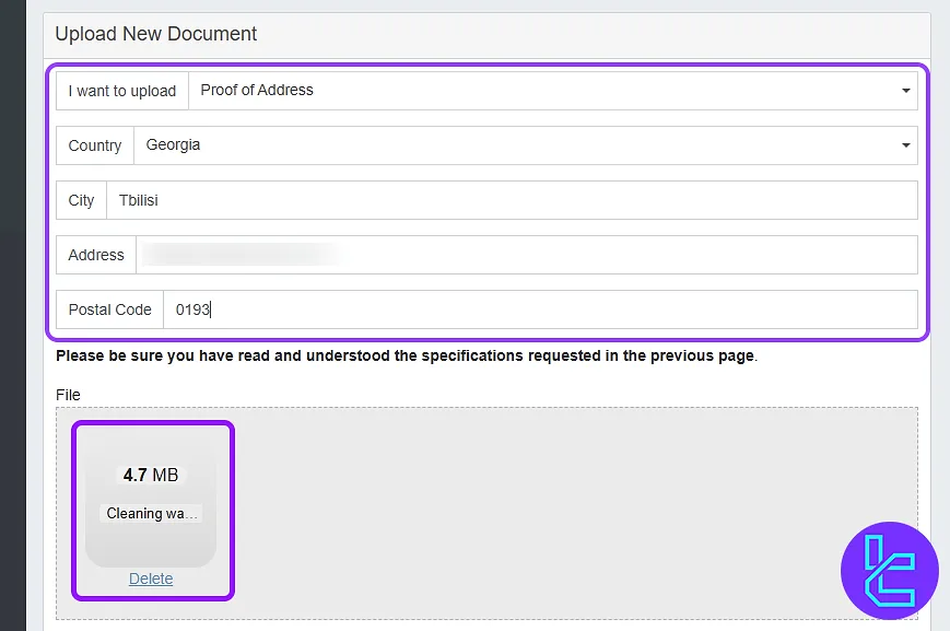 Address validation for Key To Markets authentication